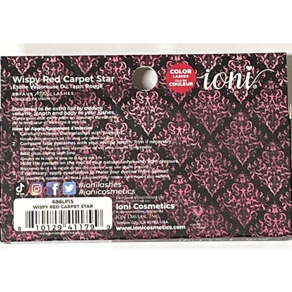 Ioni 3D Faux Mink Lashes – Wispy Red Carpet Star Handmade Strip Lash - Picture 2 of 6